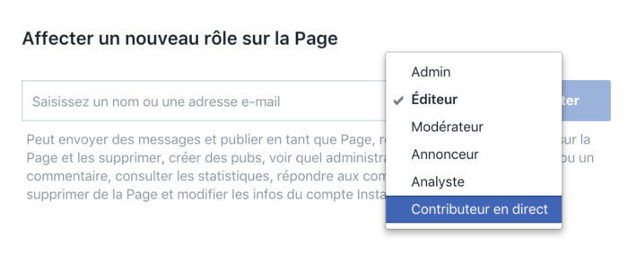 Contributeur Facebook Live Vidéo