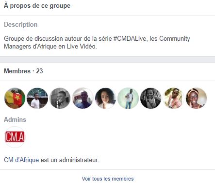 Groupe Facebook CM d'Afrique